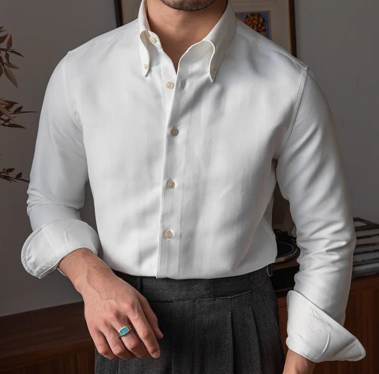 Slim fit solid business shirt office and social wear - Antonios