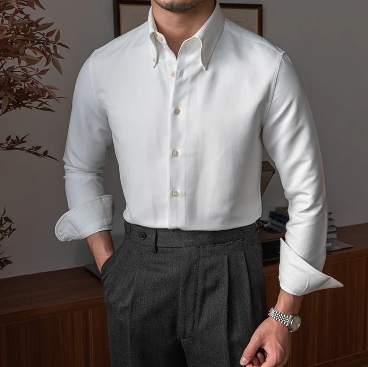 Slim fit solid business shirt office and social wear - Antonios