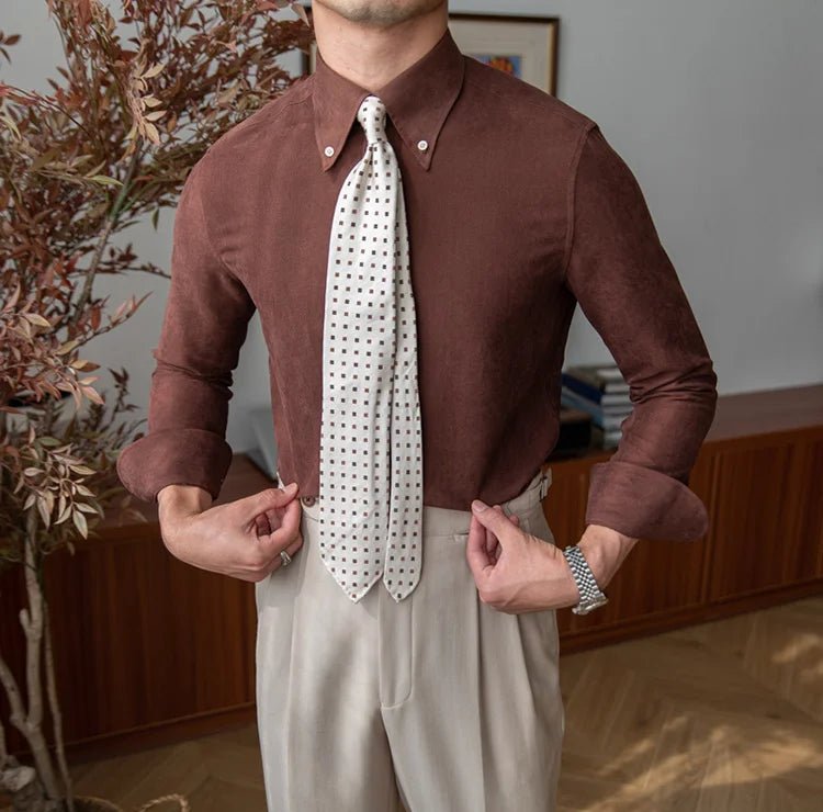 Slim fit solid business shirt office and social wear - Antonios