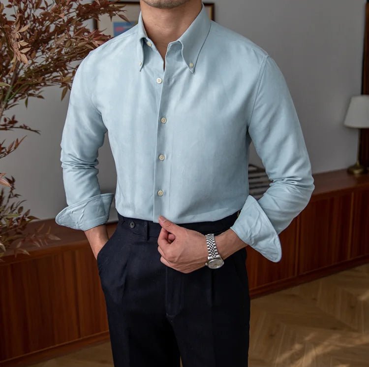 Slim fit solid business shirt office and social wear - Antonios