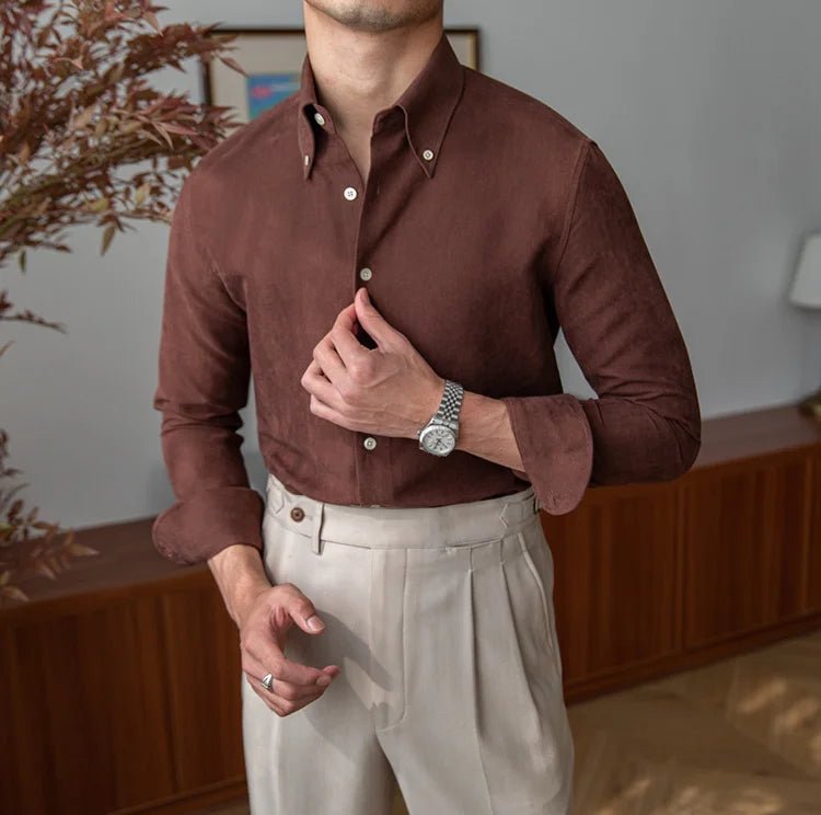 Slim fit solid business shirt office and social wear - Antonios