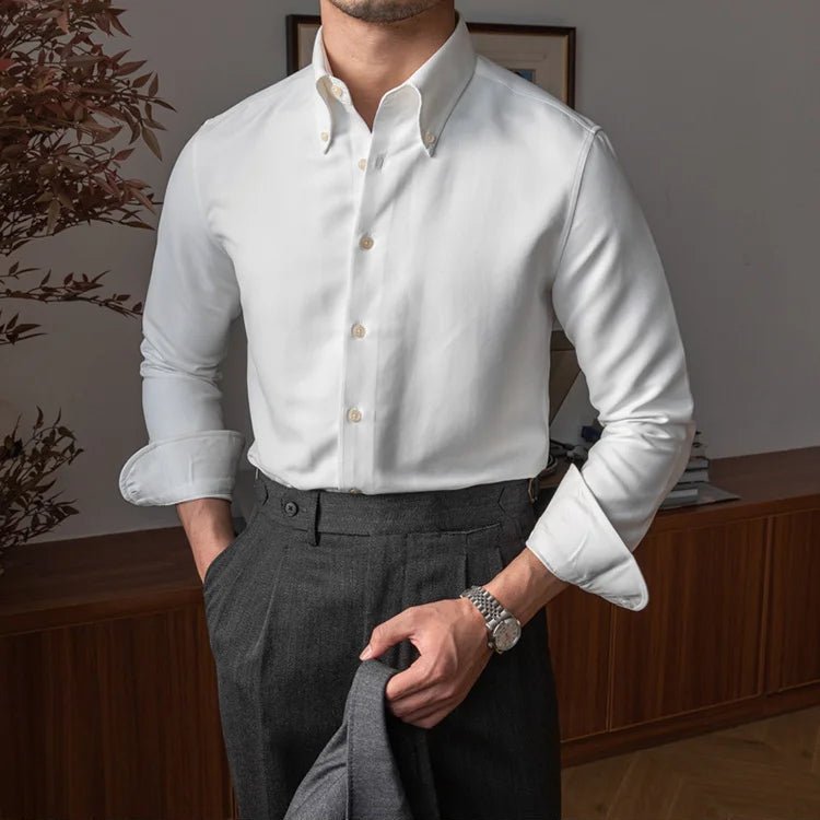 Slim fit solid business shirt office and social wear - Antonios