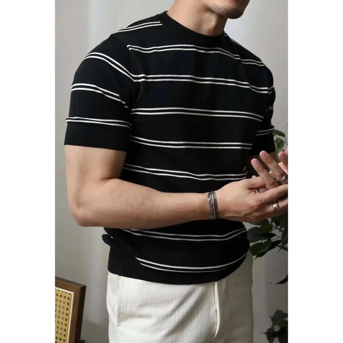 Smart casual striped summer t-shirt - Antonios