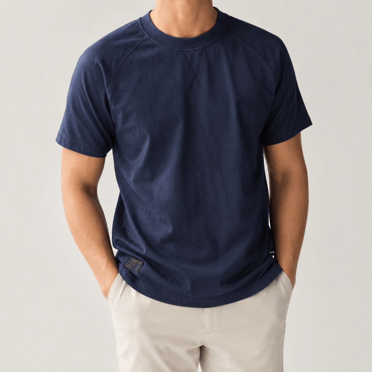 Solid american retro heavy cotton t-shirt - AntoniosClothing - Dark blue