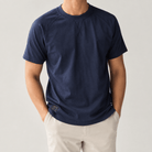 Solid american retro heavy cotton t-shirt - AntoniosClothing - Dark blue