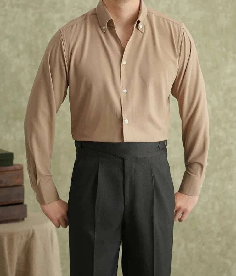 Spring pointer collar long sleeve shirt - Antonios