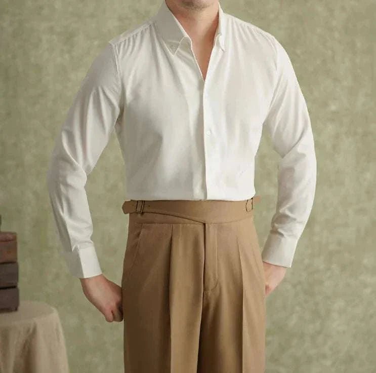 Spring pointer collar long sleeve shirt - Antonios