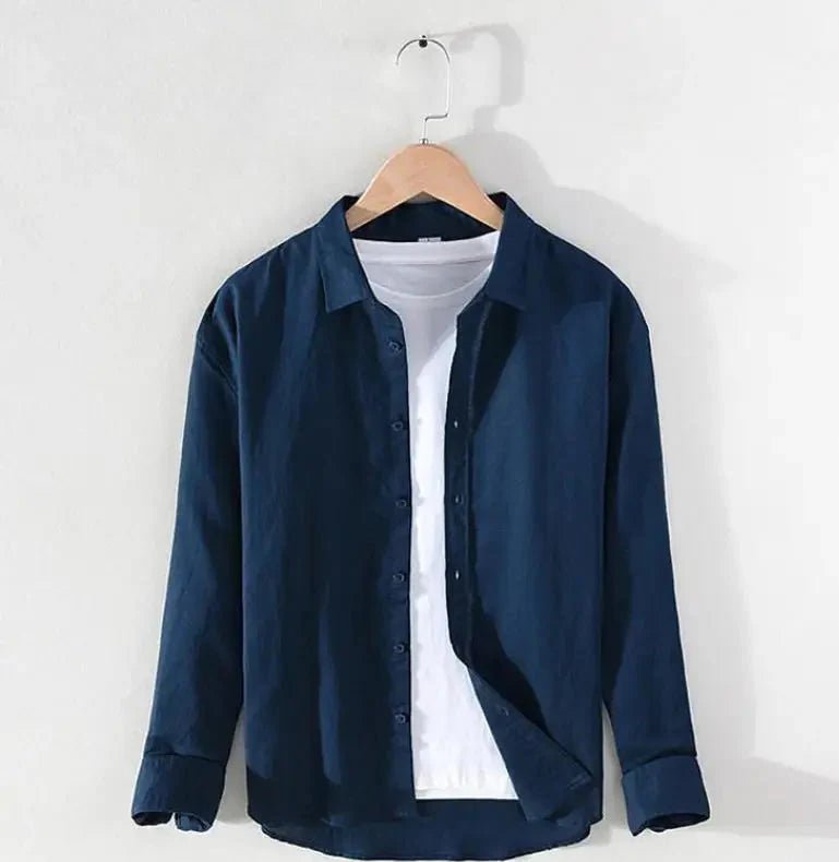 Spring stand collar long - sleeve casual streetwear button - up - Antonios