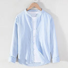 Spring stand collar long - sleeve casual streetwear button - up - Antonios