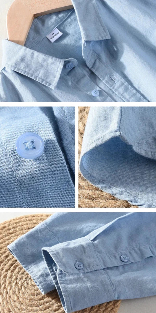 Spring stand collar long - sleeve casual streetwear button - up - Antonios