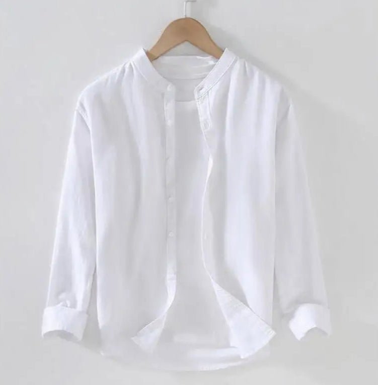Spring stand collar long - sleeve casual streetwear button - up - Antonios
