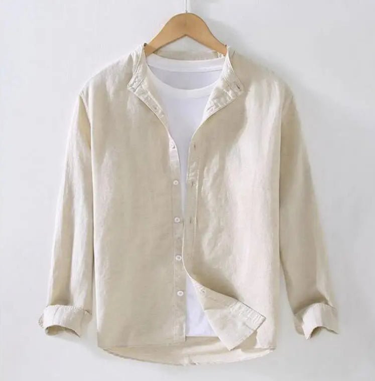 Spring stand collar long - sleeve casual streetwear button - up - Antonios