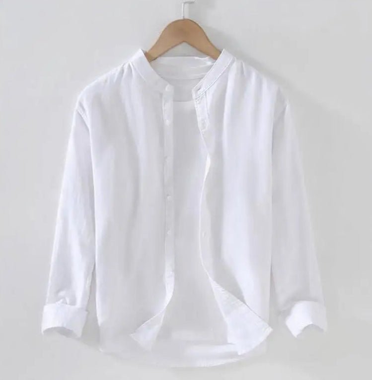 Spring stand collar long - sleeve casual streetwear button - up - Antonios