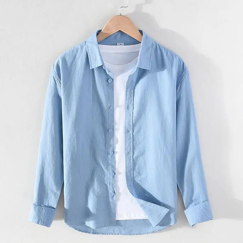 Spring stand collar long - sleeve casual streetwear button - up - Antonios