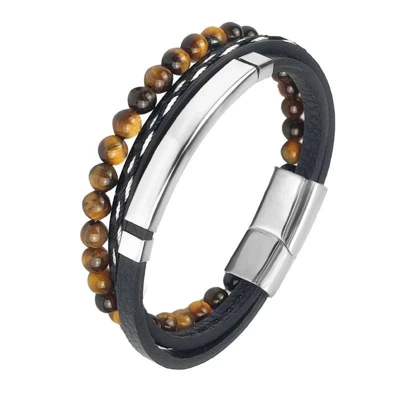 Stainless steel stone bracelet - Antonios