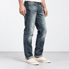 Stonewashed tapered cotton blend jeans - AntoniosClothing - Stonewashed blue