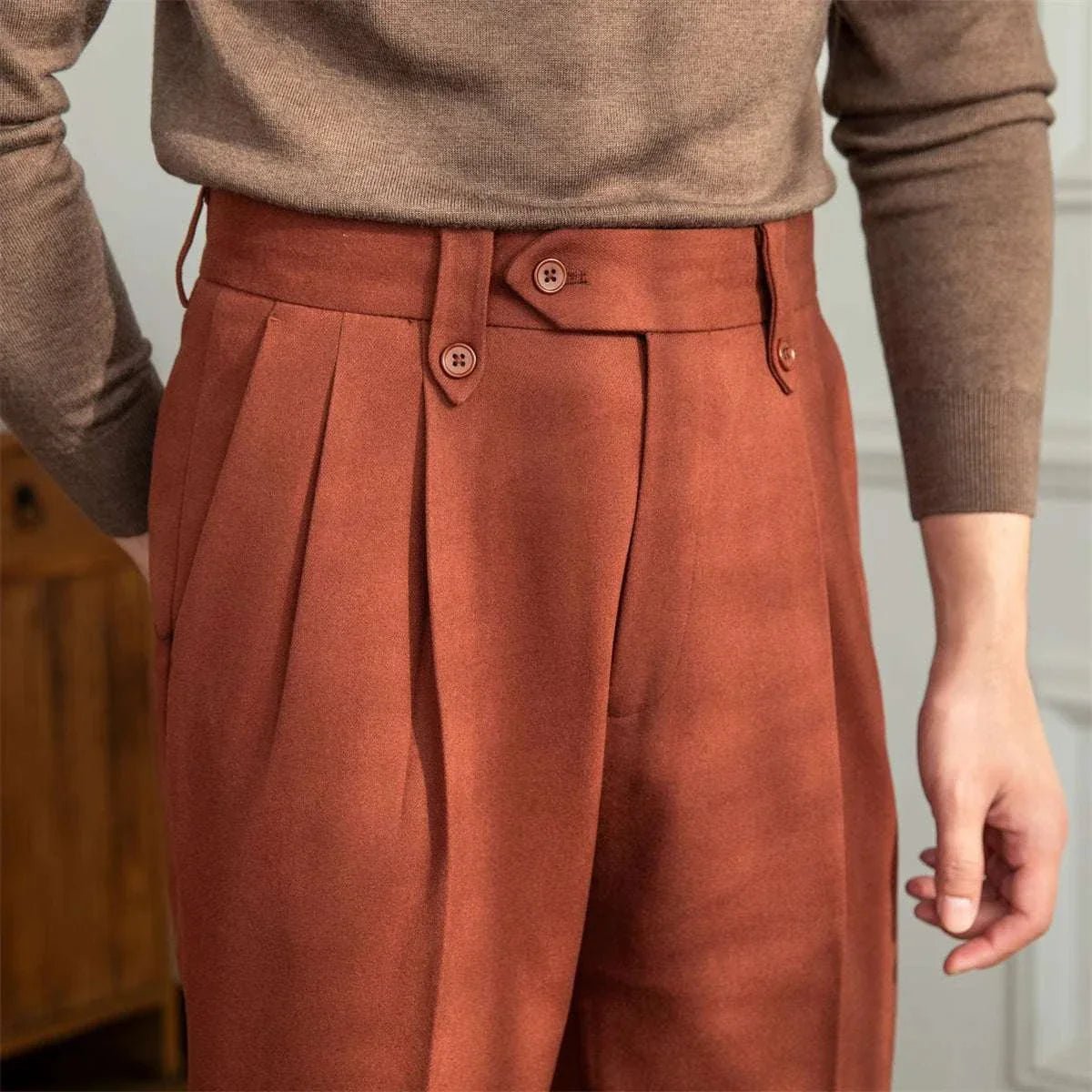 Straight high - waist casual trousers - Antonios