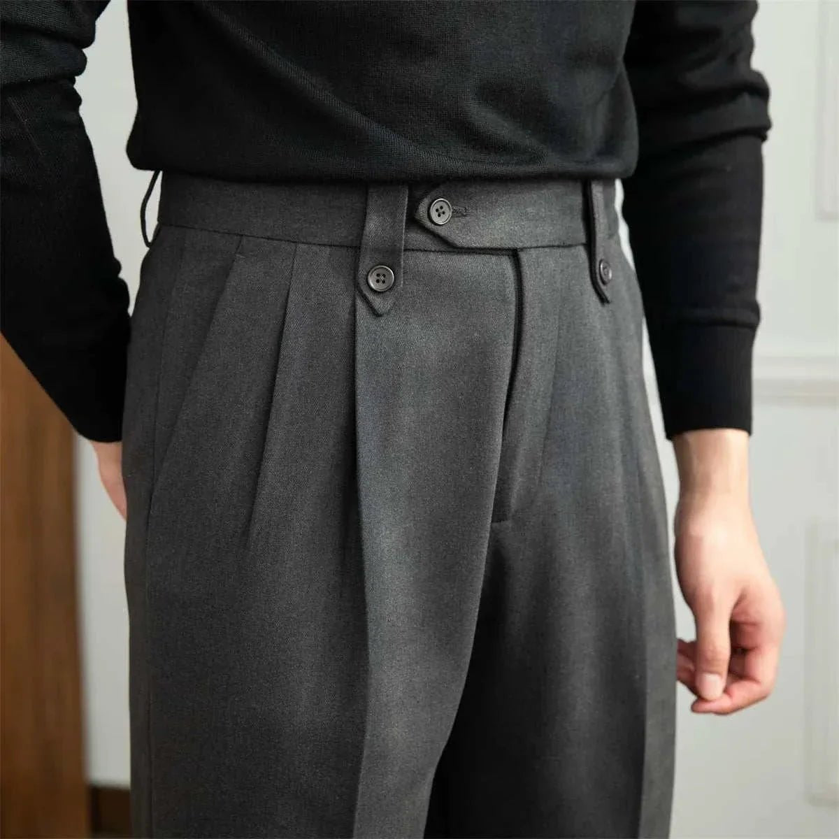 Straight high - waist casual trousers - Antonios