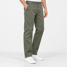 Straight leg cotton utility trousers - AntoniosClothing - Army green