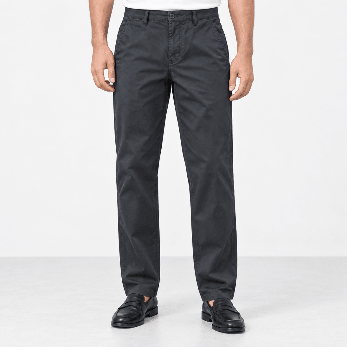 Straight leg cotton utility trousers - AntoniosClothing - Dark gray