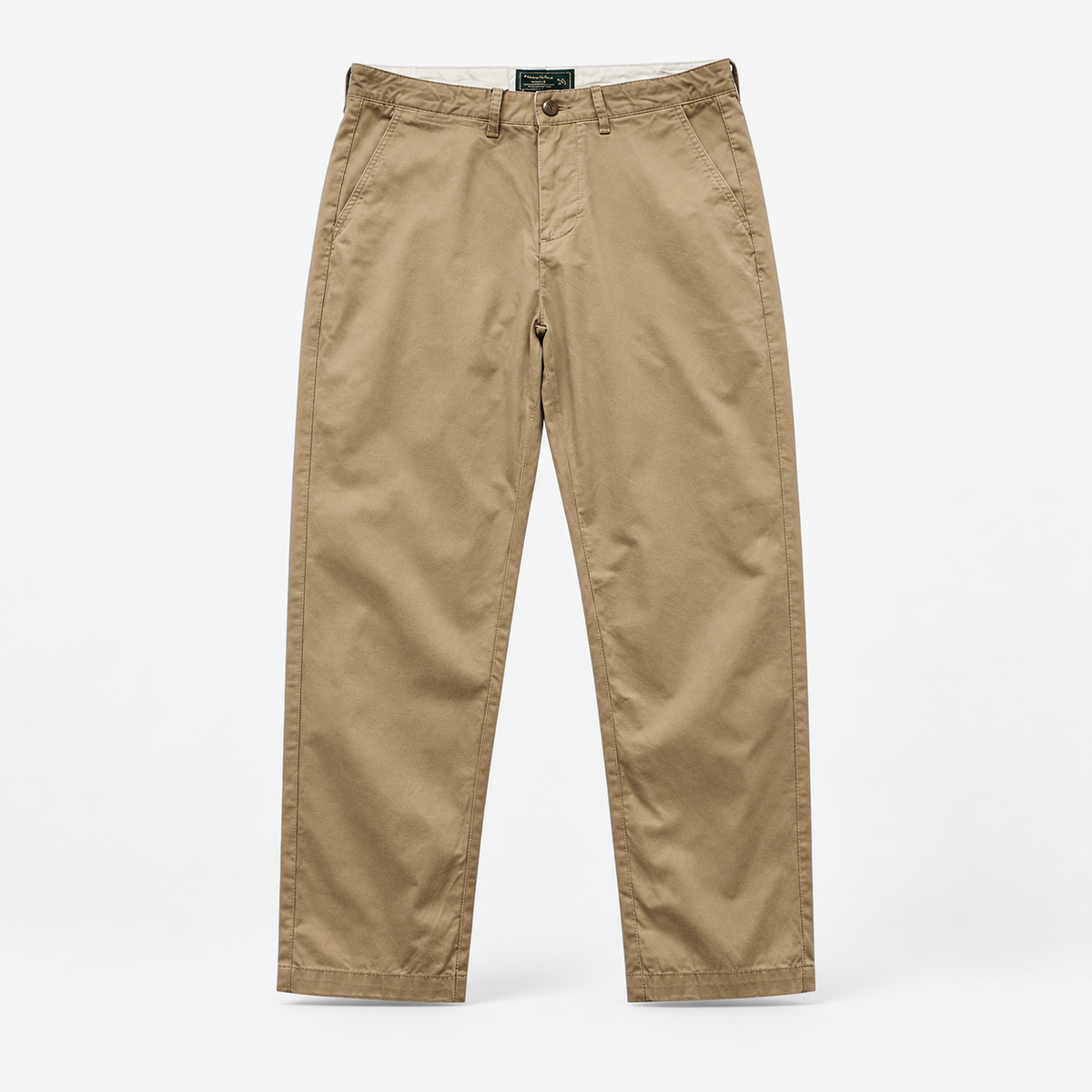 Straight leg cotton utility trousers in dark khaki, product cover