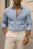 Streetwear summer long - sleeve shirt with stripes - Antonios