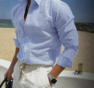 Streetwear summer long - sleeve shirt with stripes - Antonios