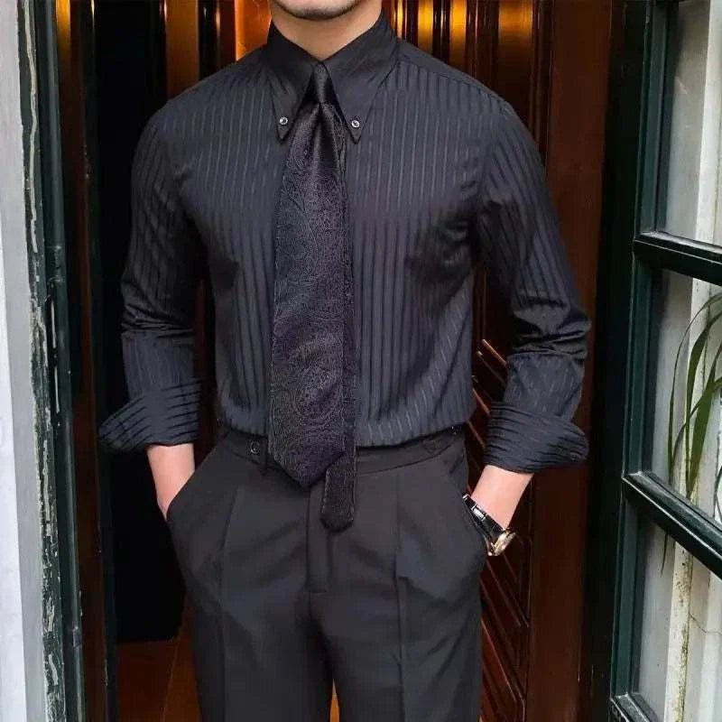 Striped spring gentleman english shirt - Antonios