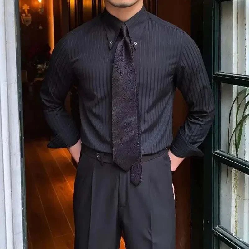 Striped spring gentleman english shirt - Antonios