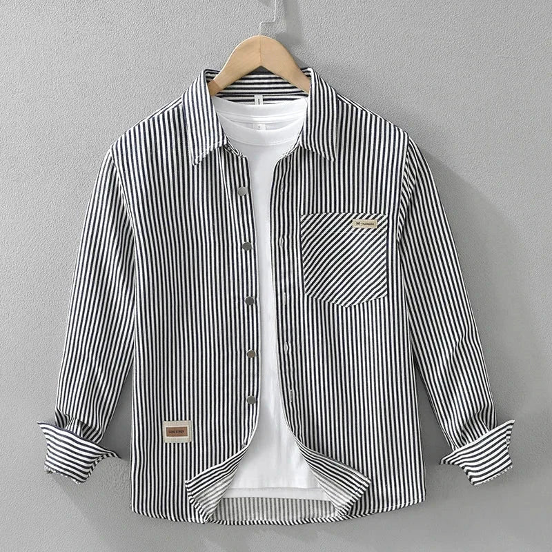 Stripes pattern cotton shirt comfortable - Antonios