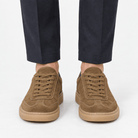 Suede cupsole sneakers with tonal laces - AntoniosClothing - Khaki