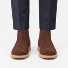 Suede finish leather chelsea boots - AntoniosClothing - Brown
