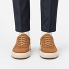Suede panel low top sneakers - AntoniosClothing - Tan