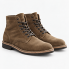 Suede plain toe lace up ankle boots in brown, product cover