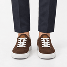 Suede sneakers with contrast heel tabs - AntoniosClothing - Brown