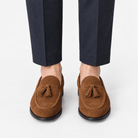 Suede tassel loafers with rubber soles - AntoniosClothing - Tan