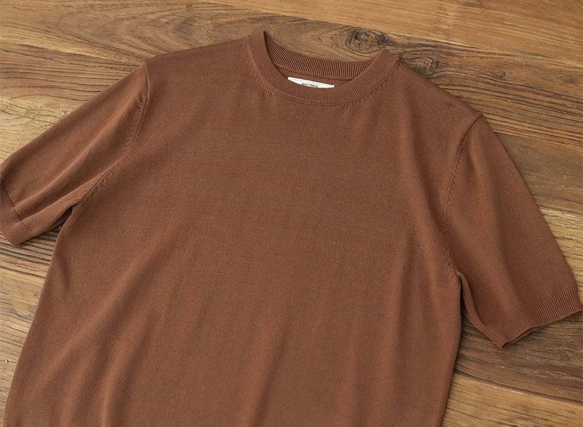 Summer knitted short - sleeved retro t-shirt - Antonios