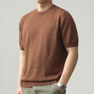 Summer knitted short - sleeved retro t-shirt - Antonios