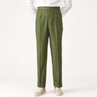 Summer straight fit elegant trousers - AntoniosClothing - Army green