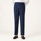 Summer straight fit elegant trousers - AntoniosClothing - Navy blue