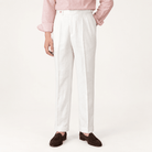 Summer straight fit lightweight trousers - AntoniosClothing - White