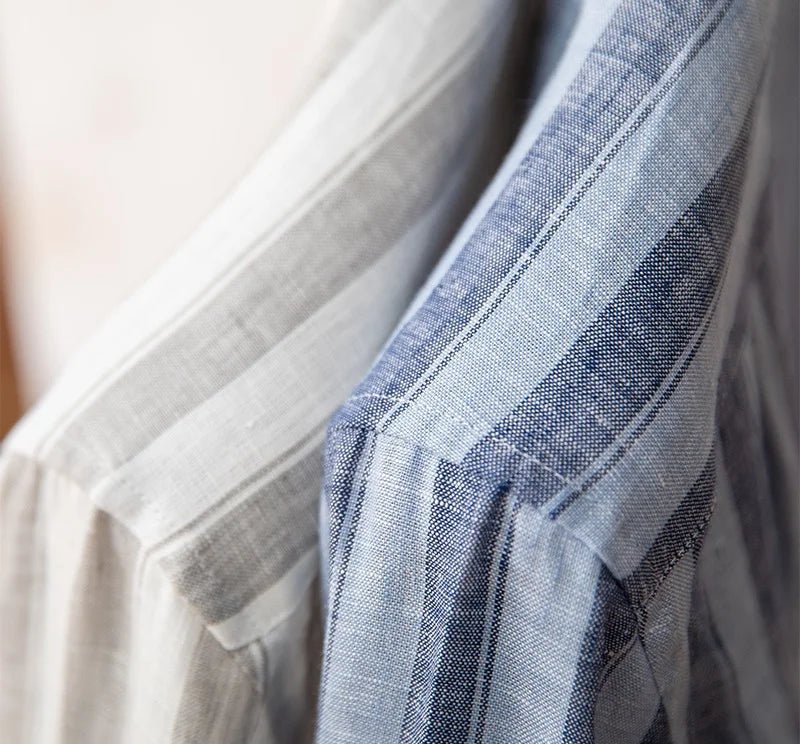 Summer thin linen strip casual shirt - Antonios