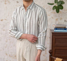 Summer thin linen strip casual shirt - Antonios