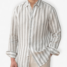Summer thin linen strip casual shirt - Antonios