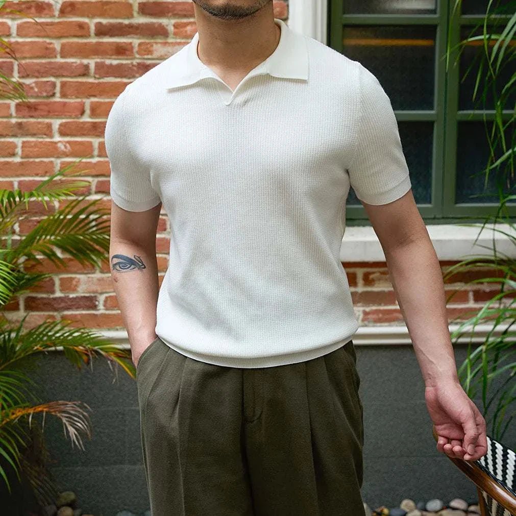 Summer v - neck polo english t-shirt - Antonios