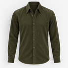 Textured cotton long sleeve shirt - AntoniosClothing - Green