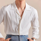 Textured cuban - collar shirt - Antonios