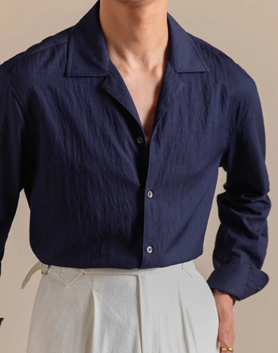 Textured cuban - collar shirt - Antonios