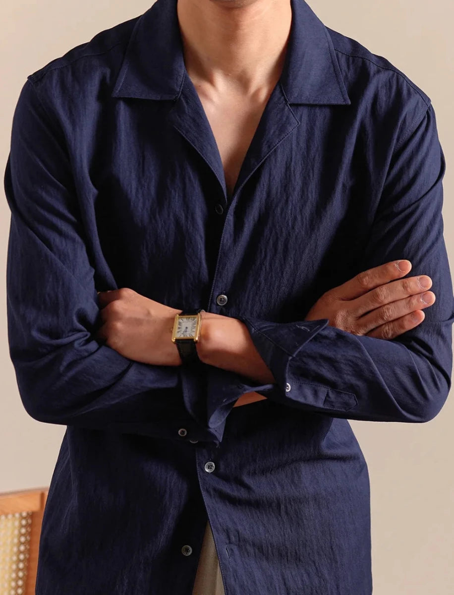 Textured cuban - collar shirt - Antonios