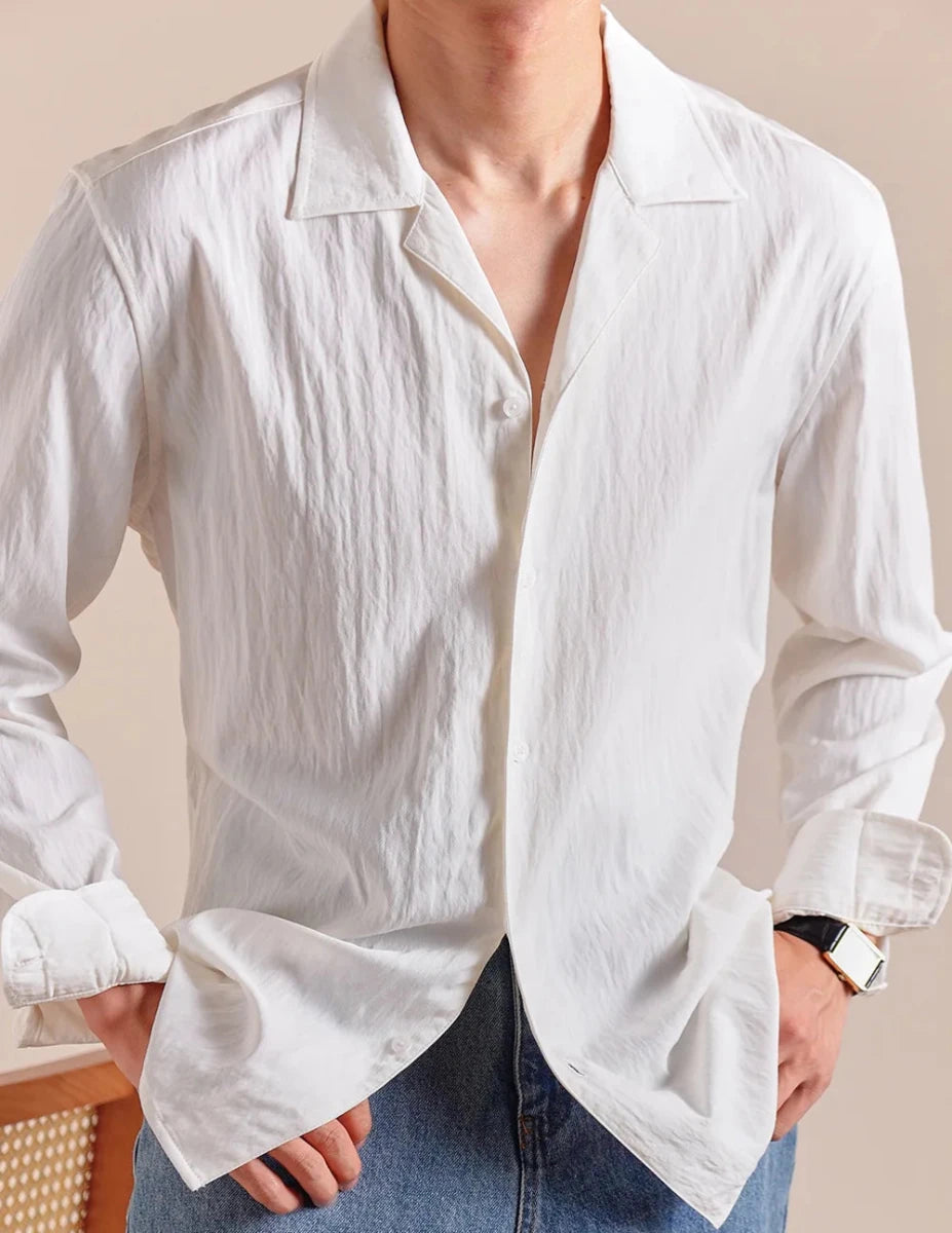 Textured cuban - collar shirt - Antonios